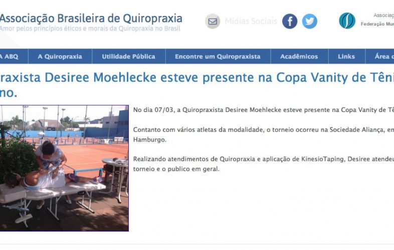 Quiropraxista Desiree Moehlecke esteve presente na Copa Vanity Joias de Tênis Feminino